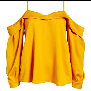 Keith off the shoulder gold top